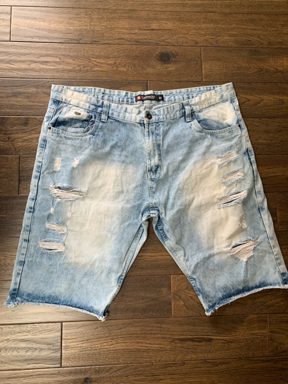 South Pole Stylish Light Blue Distressed Men's Denim Shorts.Pre-owned. Size: 46.